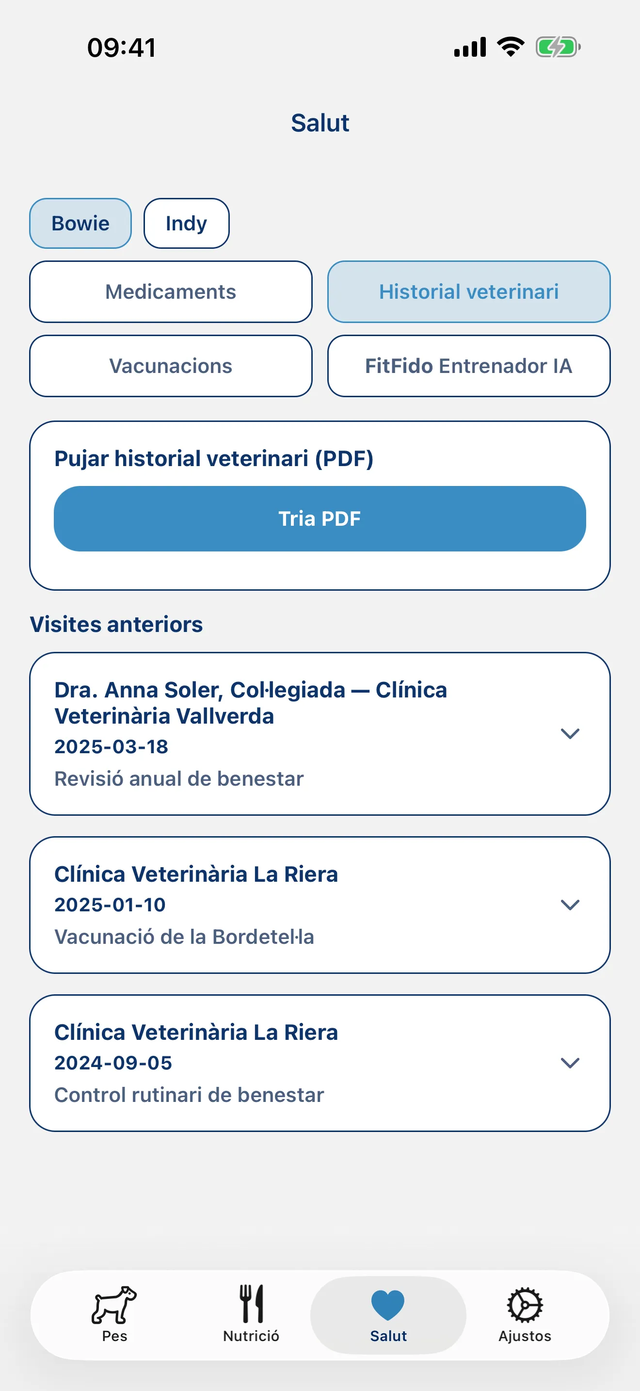 Medicaments, vacunes, historials veterinaris. Tot controlat.