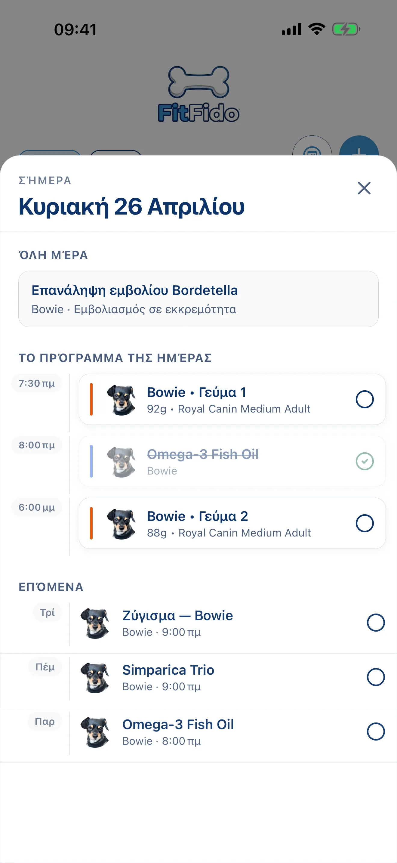 Ολόκληρη η μέρα, ήδη προγραμματισμένη.