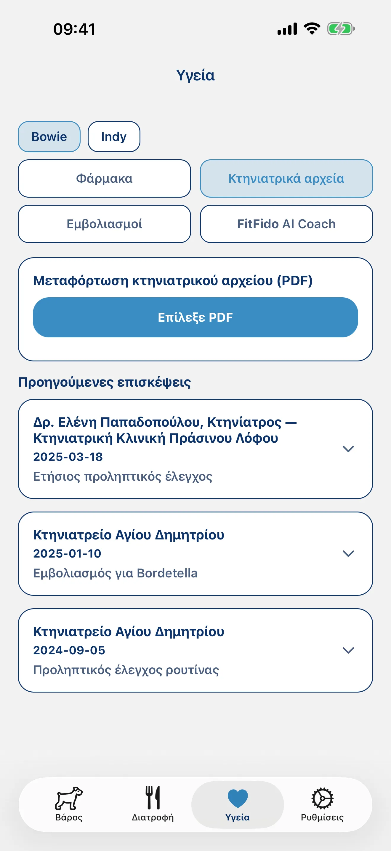 Φάρμακα, εμβόλια, κτηνιατρικά αρχεία. Τακτοποιημένα.