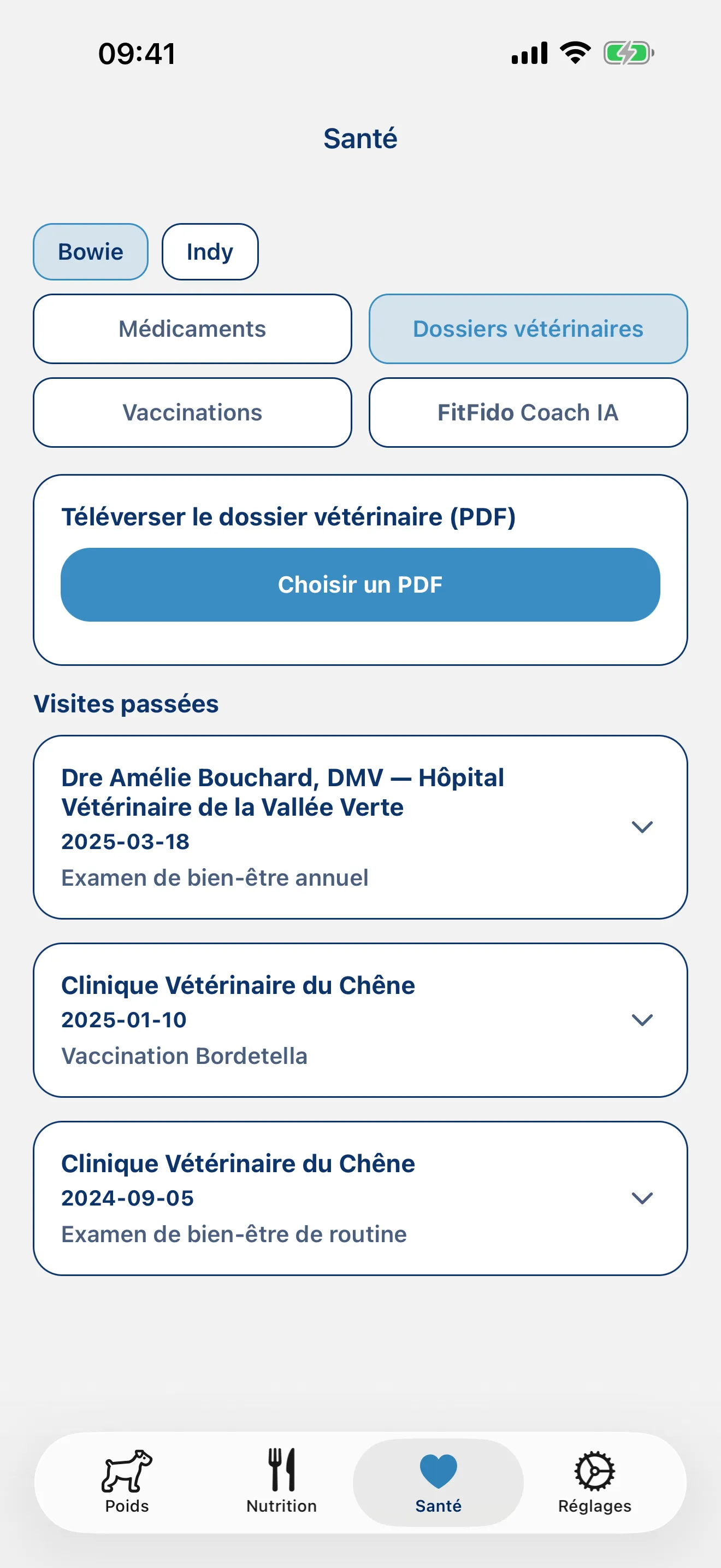 Médicaments, vaccins, dossiers vétérinaires. Gérés.