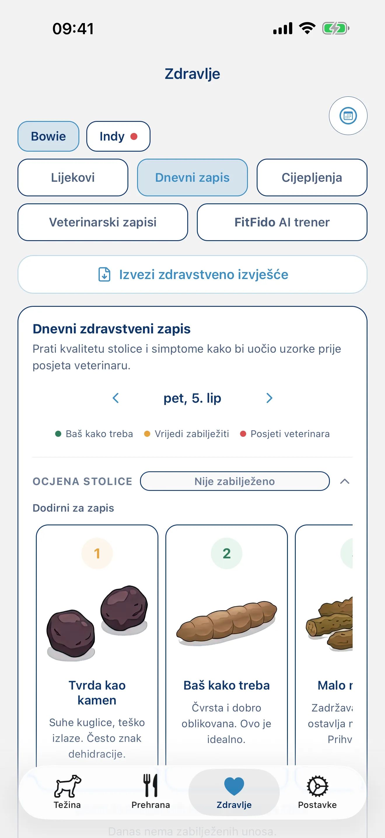 Zabilježi dan. Svaki simptom, svaku bilješku.