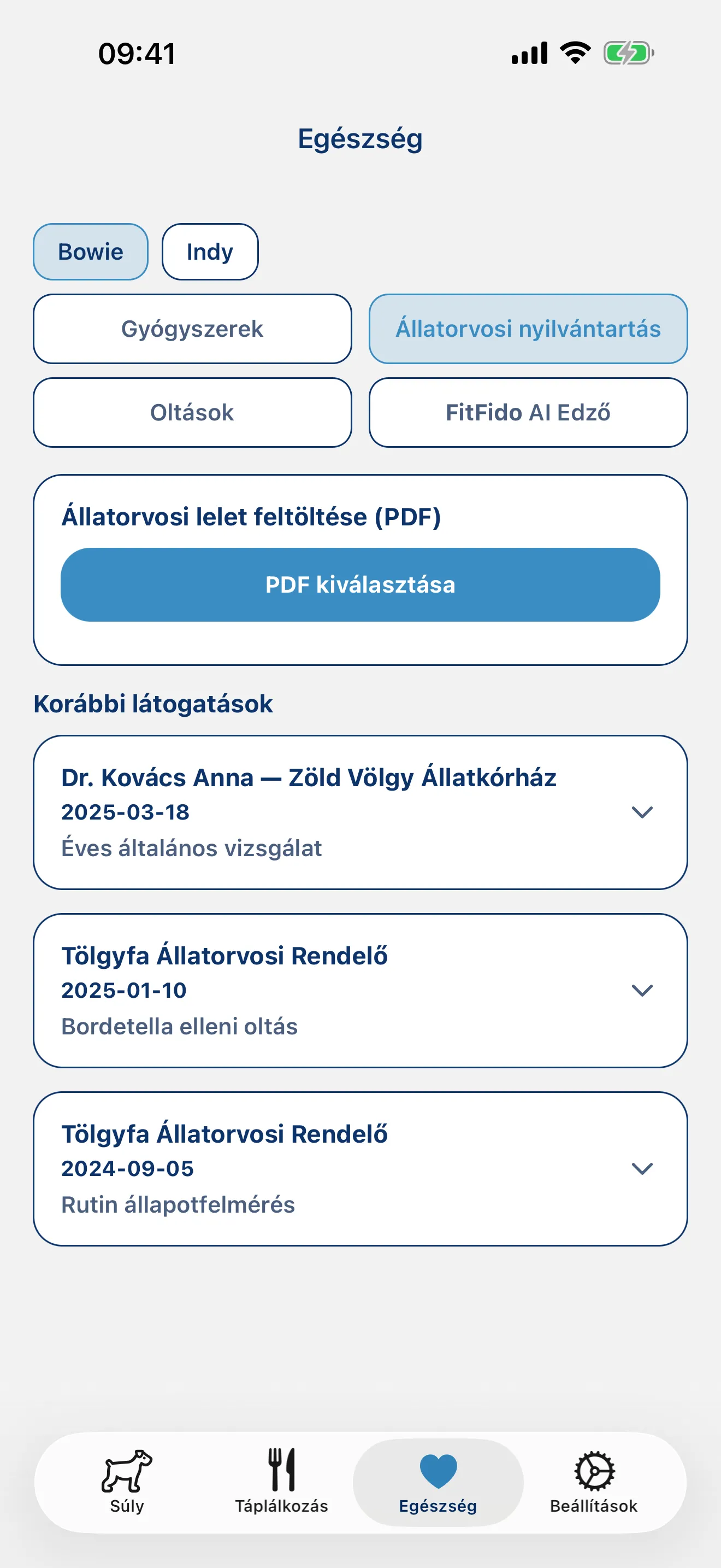 Gyógyszerek, oltások, állatorvosi nyilvántartások. Megoldva.