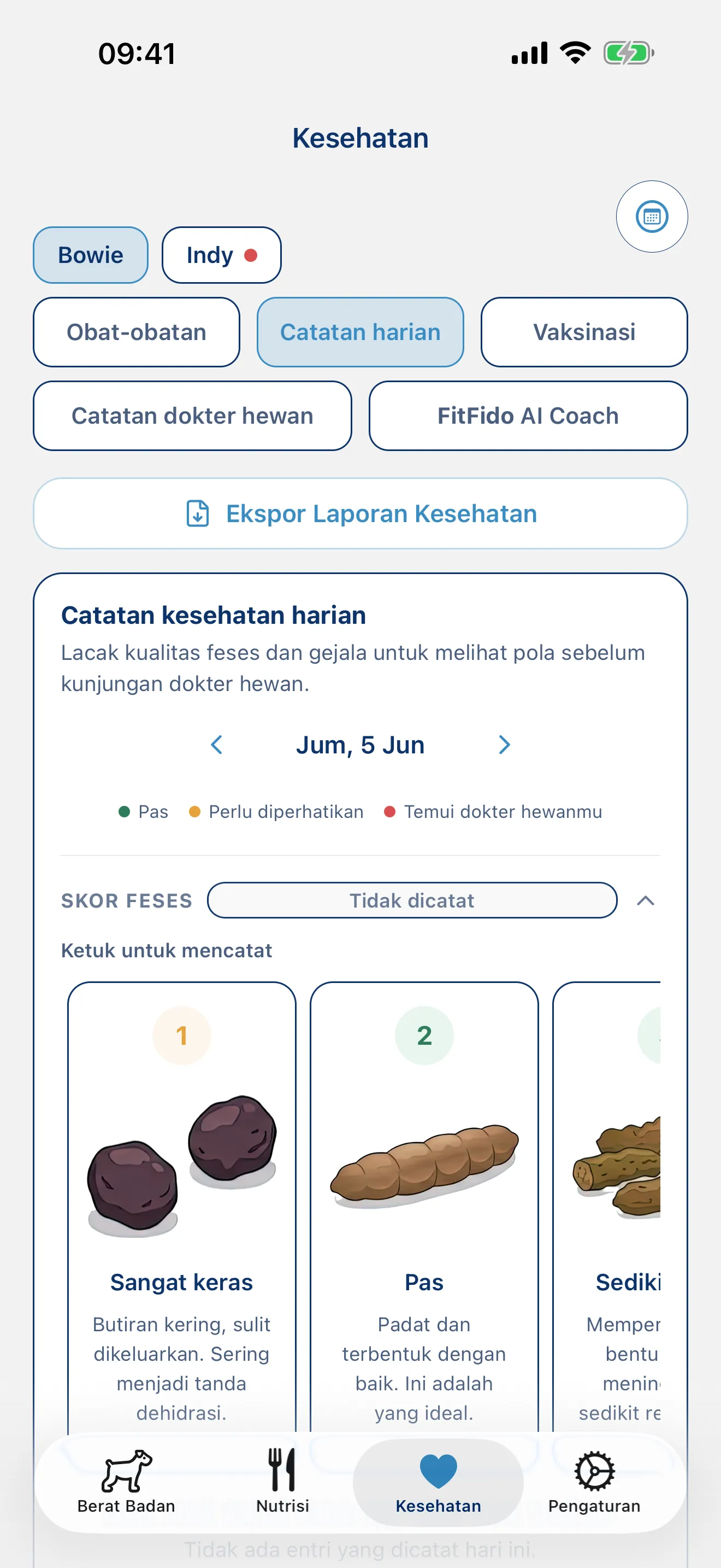 Catat harinya. Setiap gejala, setiap catatan.