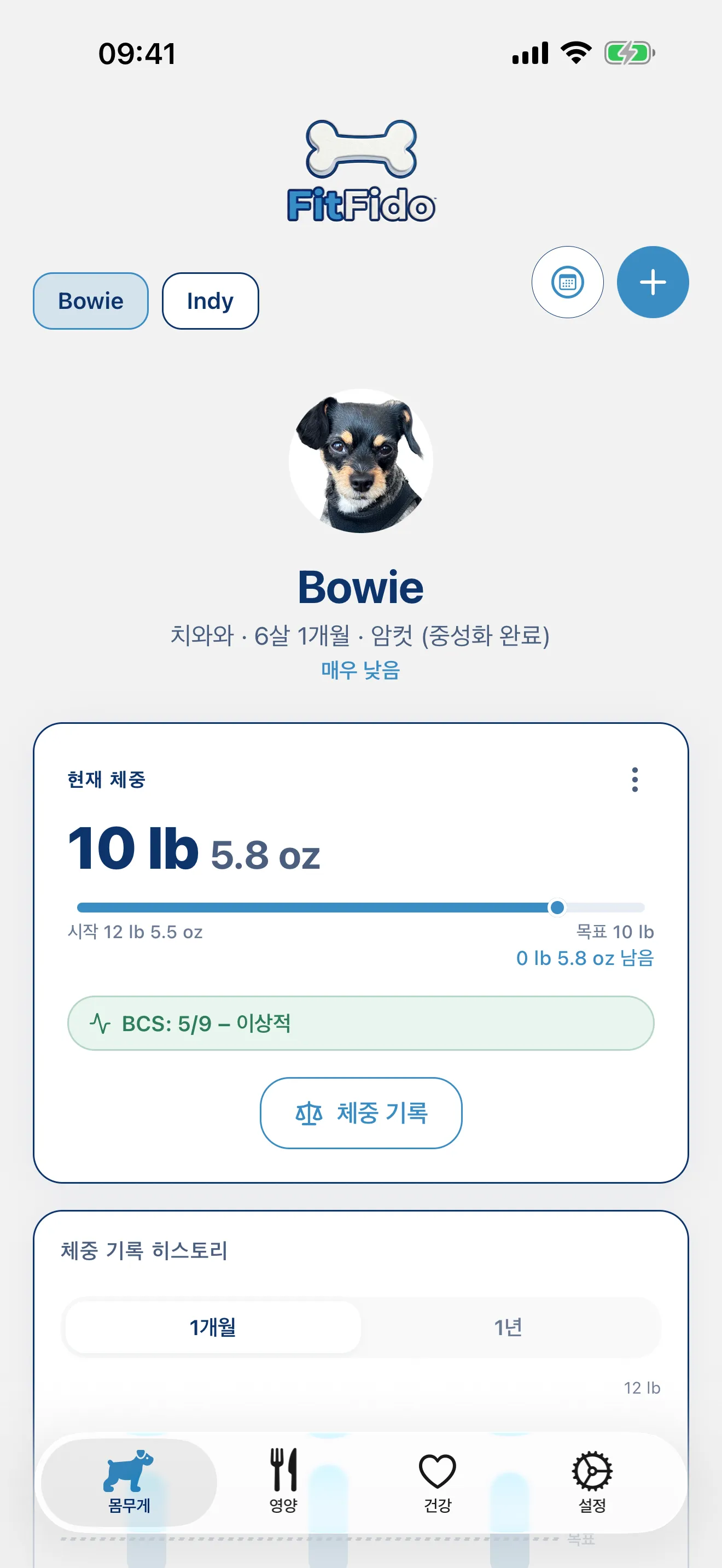 목표를 향한 정밀한 체중 관리.