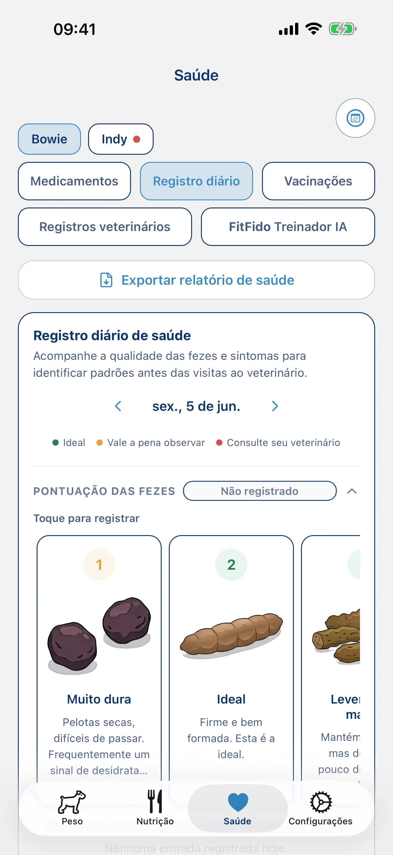 Registre o dia. Cada sintoma, cada nota.