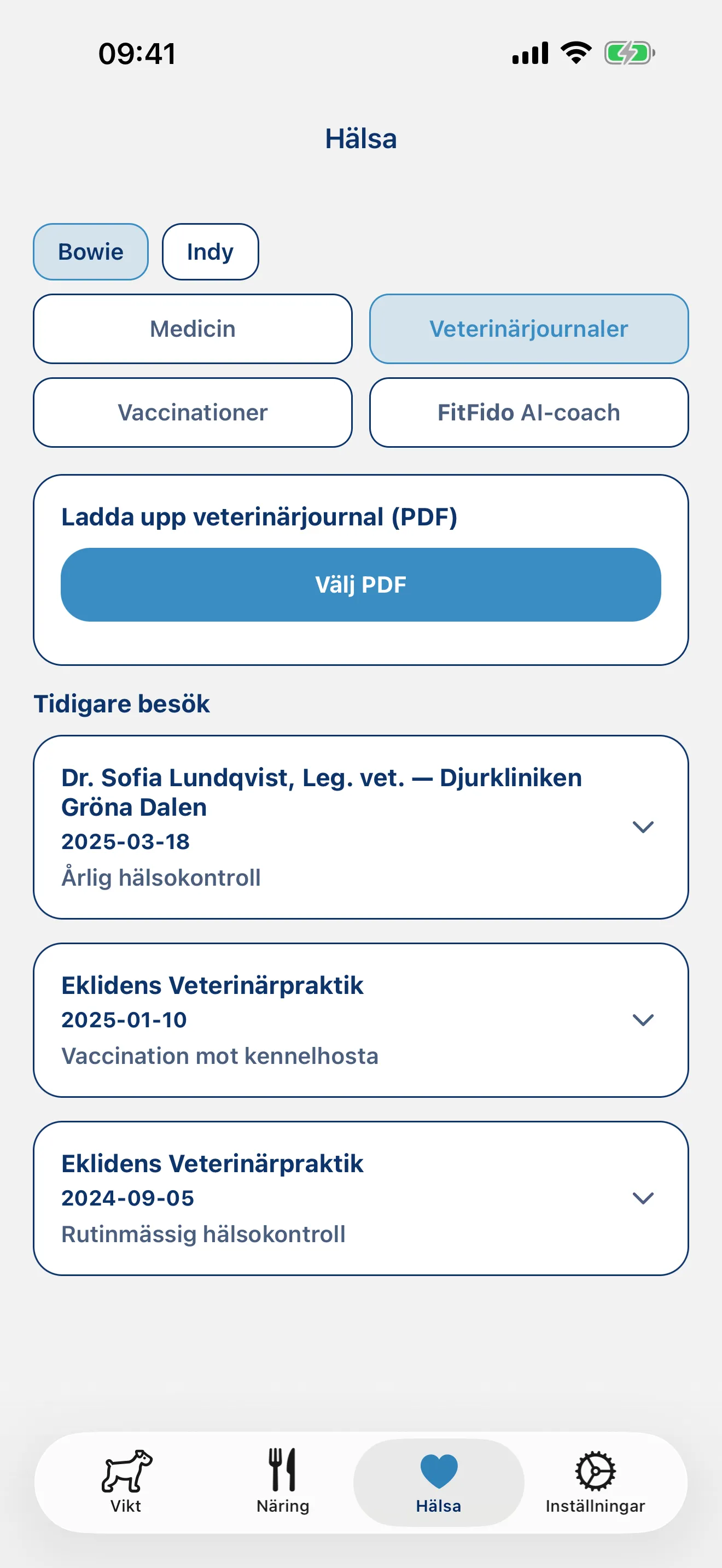 Mediciner, vacciner, journaler. Fixat.