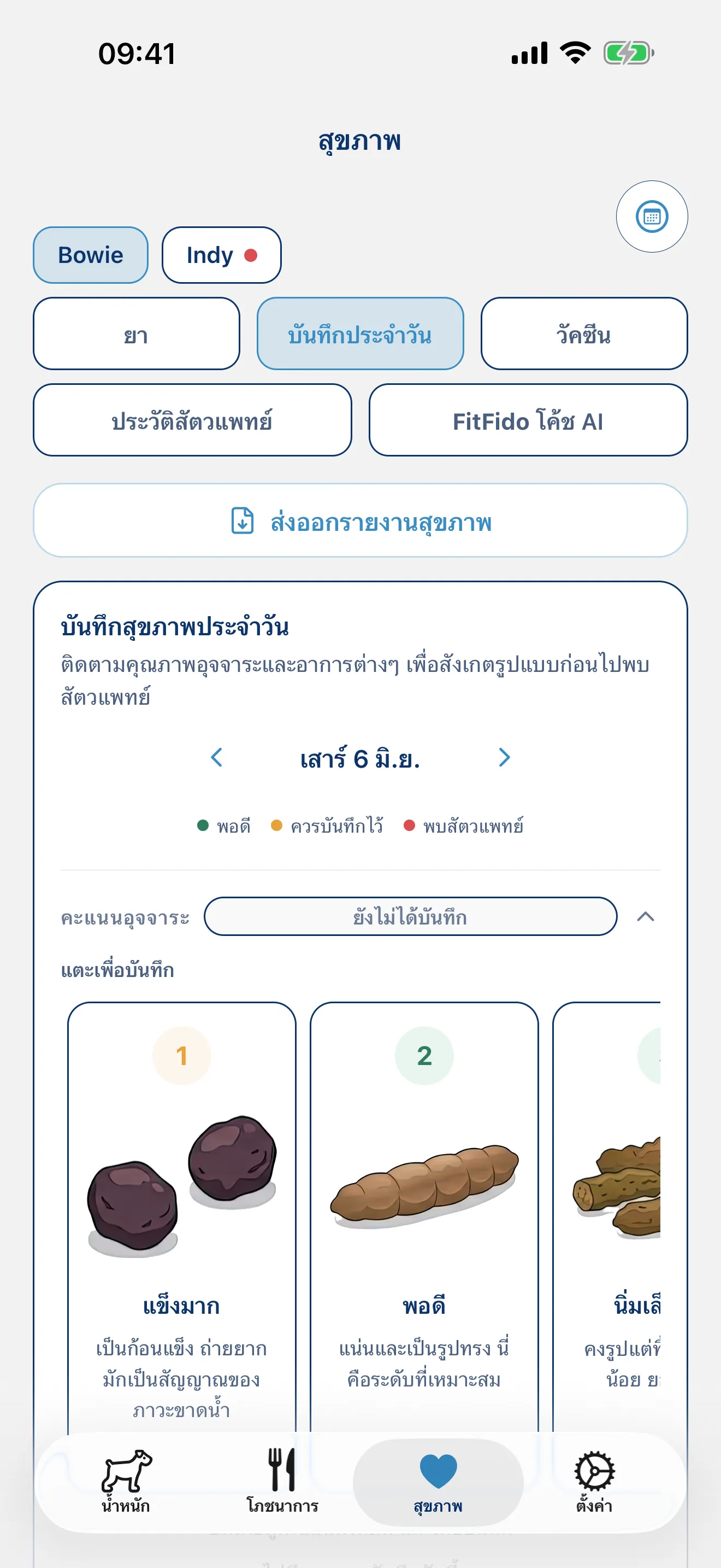 บันทึกประจำวัน ทุกอาการ ทุกข้อความสำคัญ